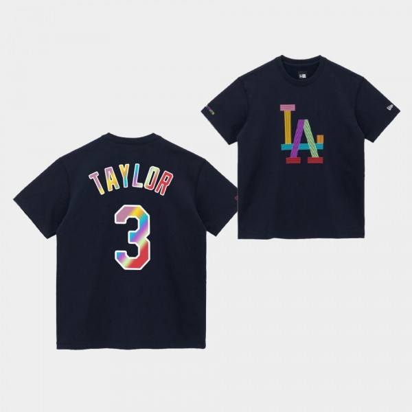 MLB x BTS #3 Chris Taylor LA Dodgers Dynamite Navy T-Shirt