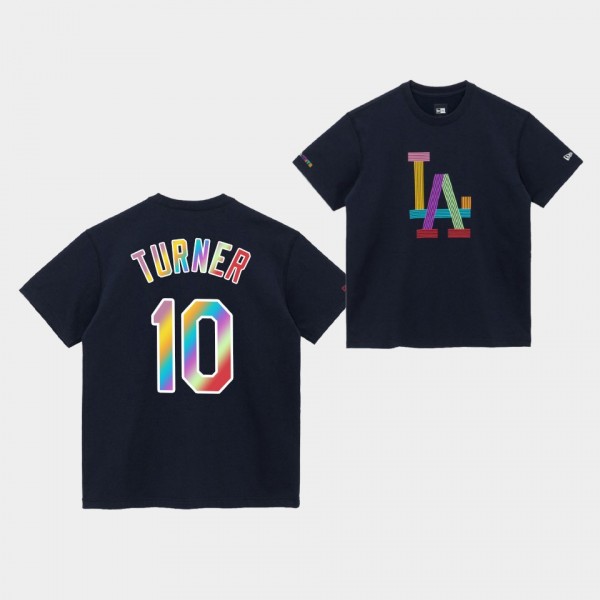MLB x BTS #10 Justin Turner LA Dodgers Dynamite Navy T-Shirt