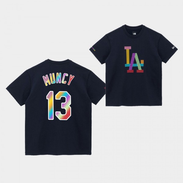 MLB x BTS #13 Max Muncy LA Dodgers Dynamite Navy T-Shirt