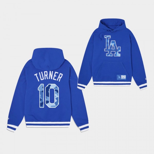Los Angeles Dodgers Justin Turner Unisex Monocamo Camo Print Royal Hoodie
