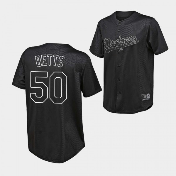 LA Dodgers Mookie Betts Animal Print Black #50 Rep...