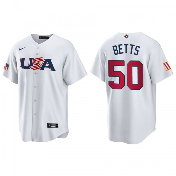 Mookie Betts Men's USA Baseball White 2023 World Baseball Classic Replica Jersey
