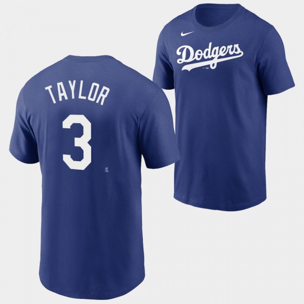 Los Angeles Dodgers Chris Taylor Name & Number Royal T-Shirt