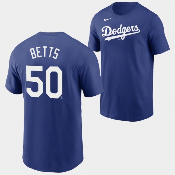 Los Angeles Dodgers Mookie Betts Name & Number Royal T-Shirt