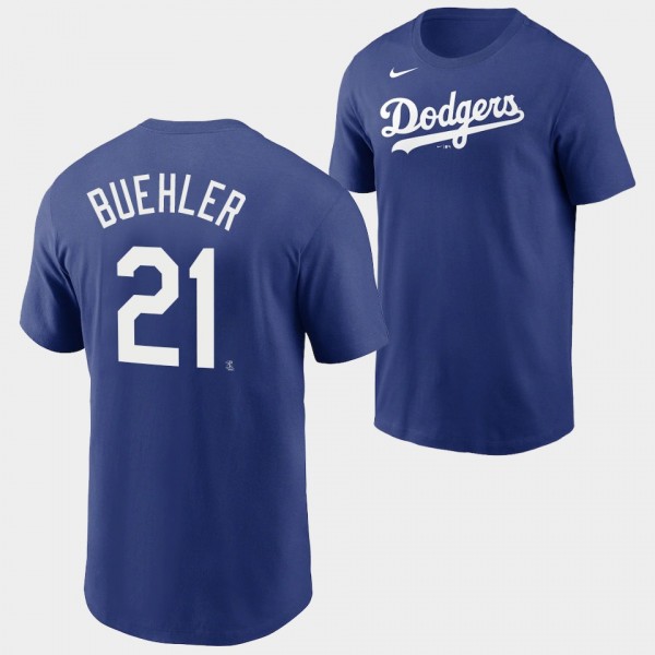 Los Angeles Dodgers Walker Buehler Name & Number Royal T-Shirt