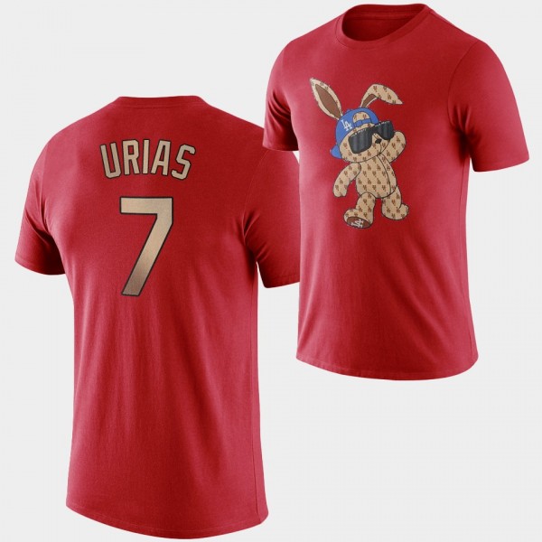 Los Angeles Dodgers 2023 New Year Rabbit Julio Urias T-Shirt - Red