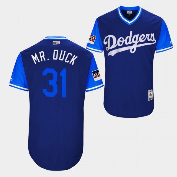 Los Angeles Dodgers Royal Nickname Players Weekend #31 Tyler Anderson Jersey MR. DUCK