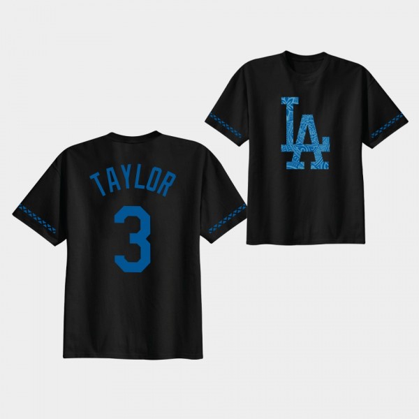 Polynesian Night Los Angeles Dodgers #3 Black Chris Taylor T-Shirt