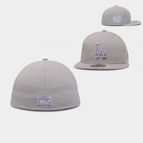 Purple Smoke Los Angeles Dodgers 59FIFTY Fitted Light Grey Hat