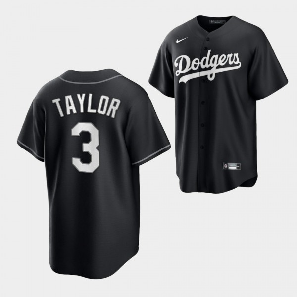 Replica Chris Taylor Los Angeles Dodgers Black Whi...