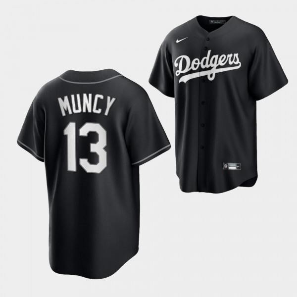 Replica Max Muncy Los Angeles Dodgers Black White Jersey