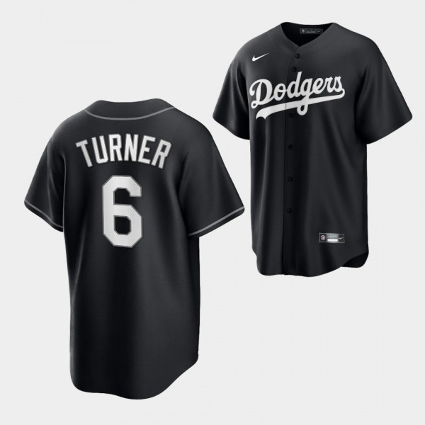 Replica Trea Turner Los Angeles Dodgers Black White Jersey
