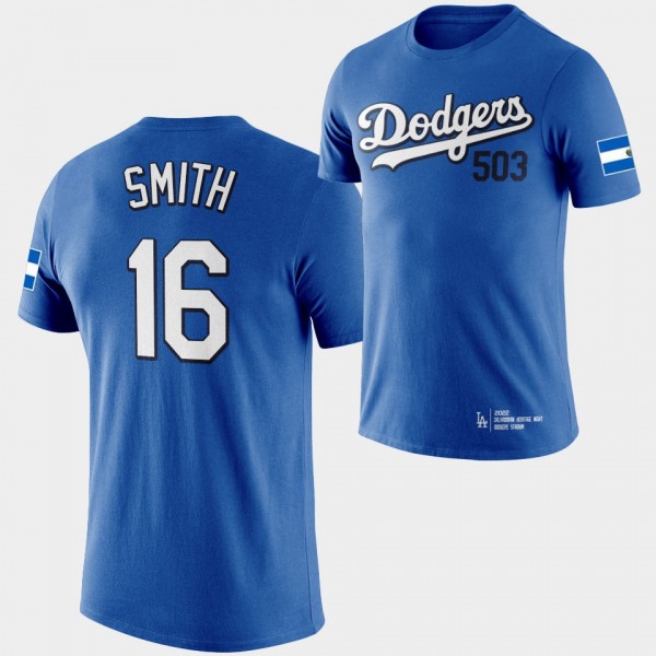 Los Angeles Dodgers 2022 Salvadoran Heritage Night Will Smith T-Shirt - Royal