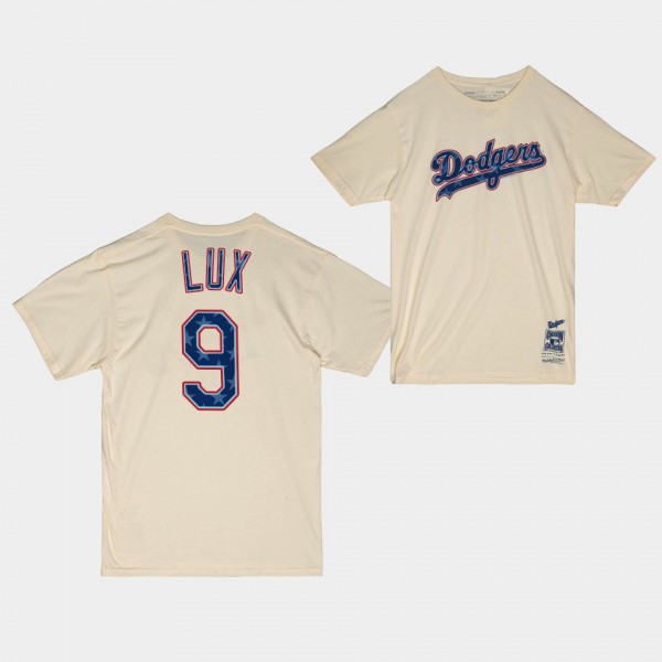 Los Angeles Dodgers Freedom Stars Stripes Gavin Lux #9 Cream T-Shirt