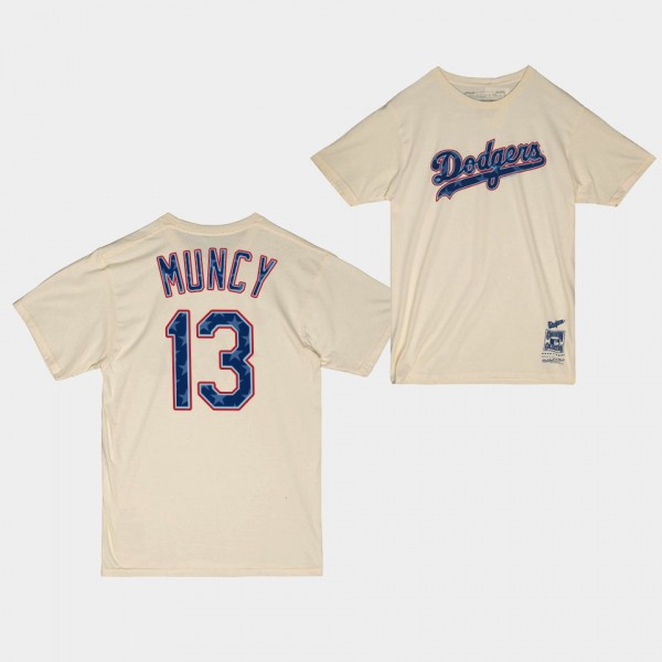 Los Angeles Dodgers Freedom Stars Stripes Max Muncy #13 Cream T-Shirt