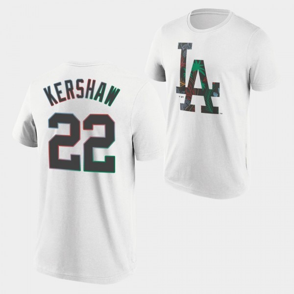 Los Angeles Dodgers #22 Clayton Kershaw Summer Beach White Men's T-Shirt
