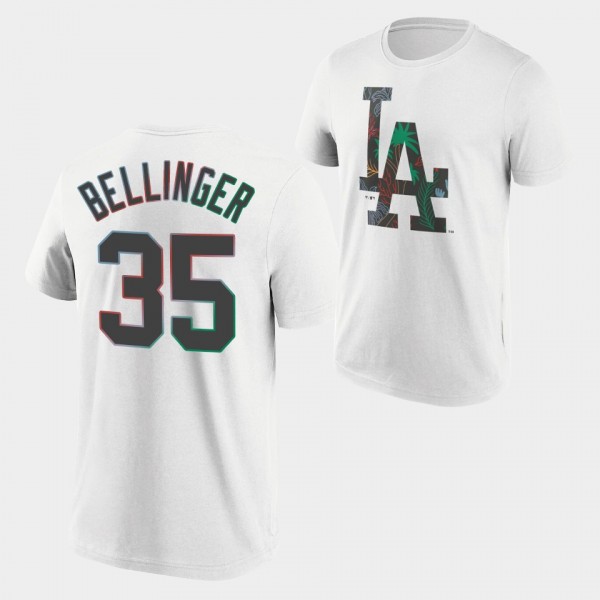 Los Angeles Dodgers #35 Cody Bellinger Summer Beach White Men's T-Shirt