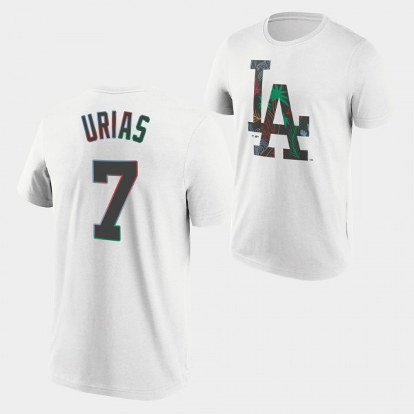 Los Angeles Dodgers #7 Julio Urias Summer Beach White Men's T-Shirt