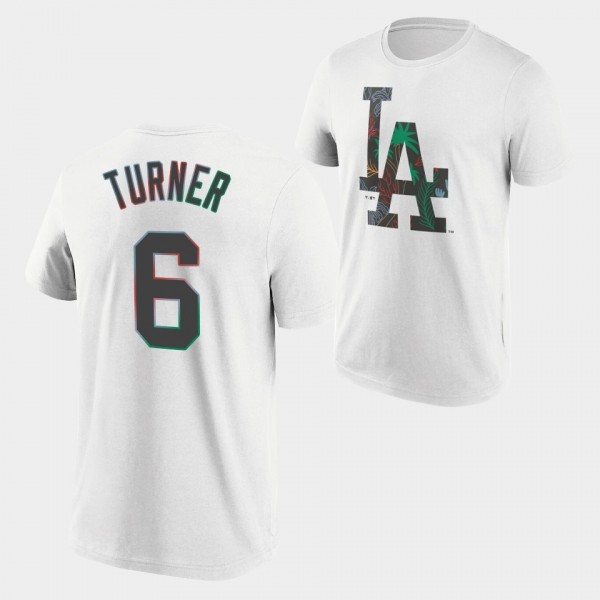 Los Angeles Dodgers #6 Trea Turner Summer Beach Wh...