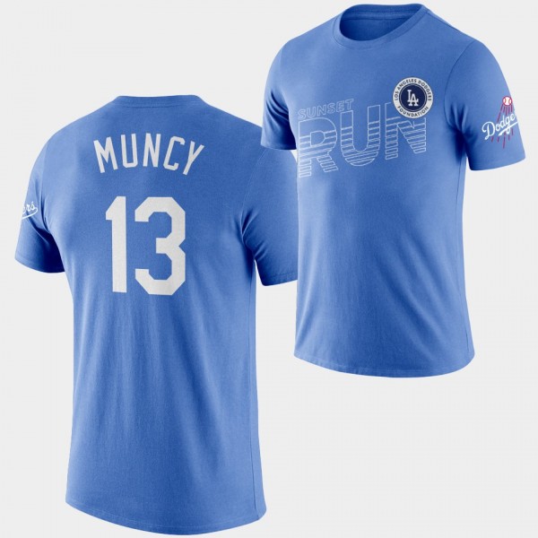 Los Angeles Dodgers #13 Max Muncy Sunset Run Royal...