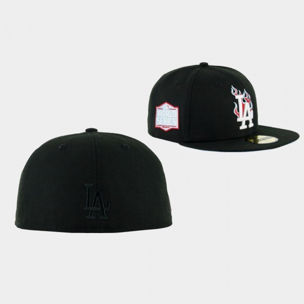 Team Fire Los Angeles Dodgers Black 59FIFTY Fitted Hat