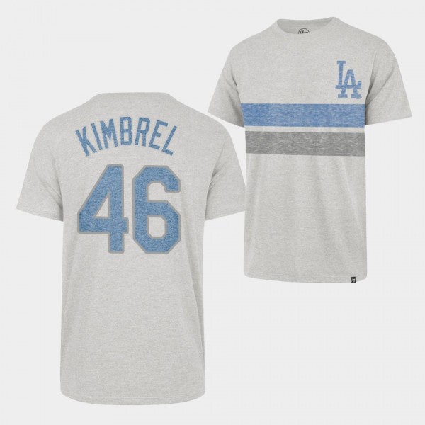 Los Angeles Dodgers #46 Craig Kimbrel Team Logo Gray Men's T-Shirt