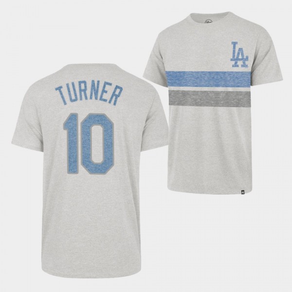 Los Angeles Dodgers #10 Justin Turner Team Logo Gray Men's T-Shirt