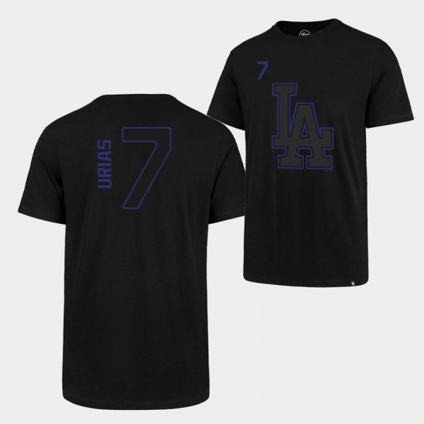 Julio Urias #7 Team Logo Los Angeles Dodgers T-Shirt - Black
