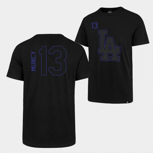 Max Muncy #13 Team Logo Los Angeles Dodgers T-Shirt - Black