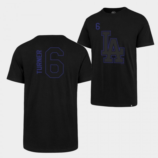 Trea Turner #6 Team Logo Los Angeles Dodgers T-Shirt - Black
