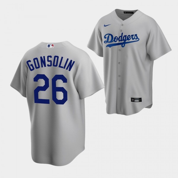 #26 Tony Gonsolin Los Angeles Dodgers Replica 2020 Alternate Gray Jersey