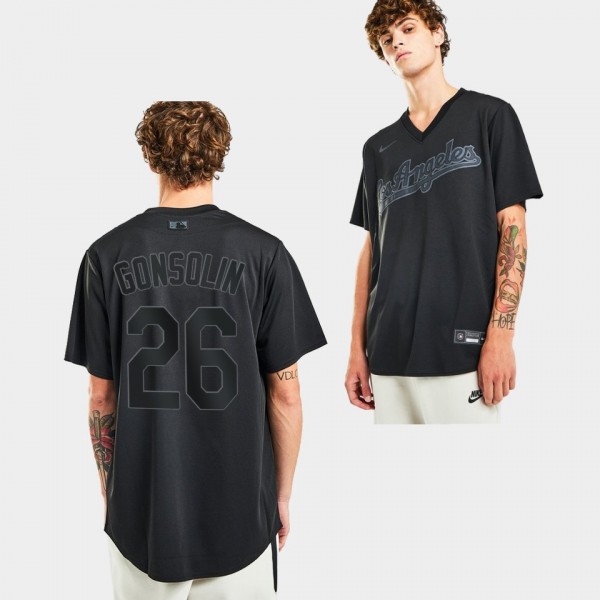 LA Dodgers Tony Gonsolin #26 All Black Replica Fashion Jersey