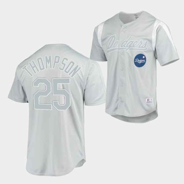 LA Dodgers Trayce Thompson #25 Gray Stitches Chase Jersey