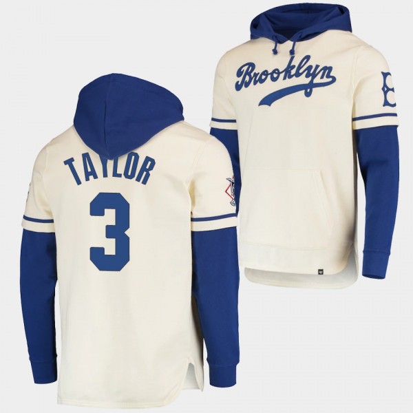 Dodgers Cream Chris Taylor Trifecta Shortstop Pullover Hoodie