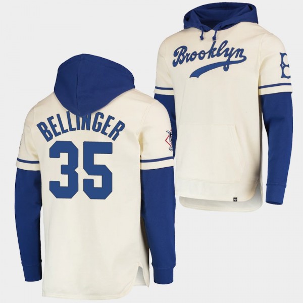 Los Angeles Dodgers Cody Bellinger Men's Trifecta Shortstop Pullover Cream Hoodie