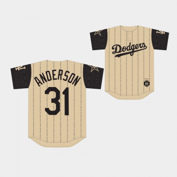 #31 Tyler Anderson Los Angeles Dodgers Black Herit...