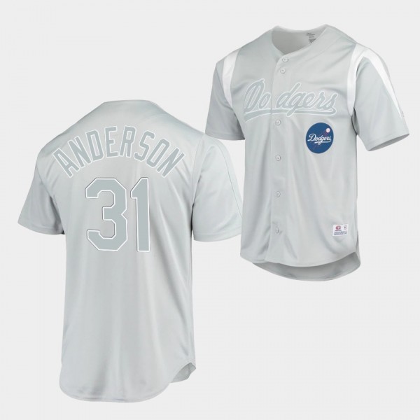 LA Dodgers Tyler Anderson #31 Gray Stitches Chase ...