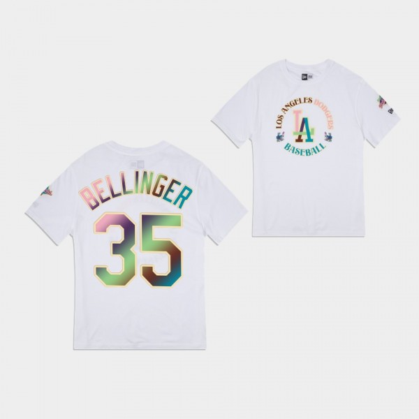 Cody Bellinger #35 Vintage Floral Los Angeles Dodgers T-Shirt - White