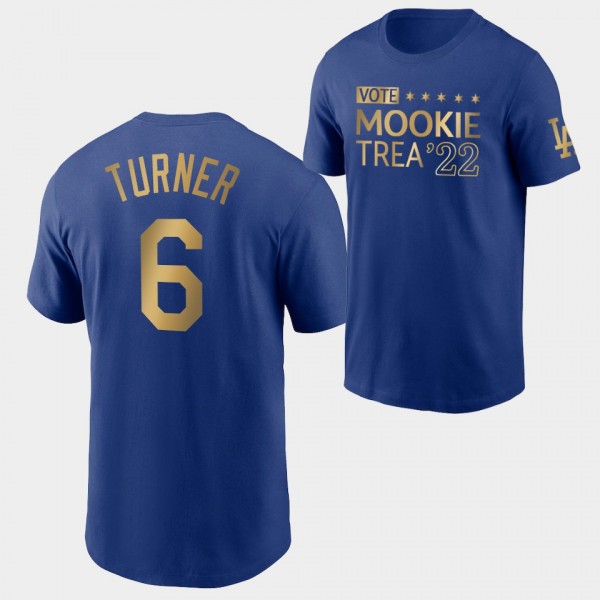 Los Angeles Dodgers #50 Mookie Betts Vote Mookie Trea 22 Royal Men's T-Shirt