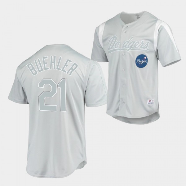 LA Dodgers Walker Buehler #21 Gray Stitches Chase ...
