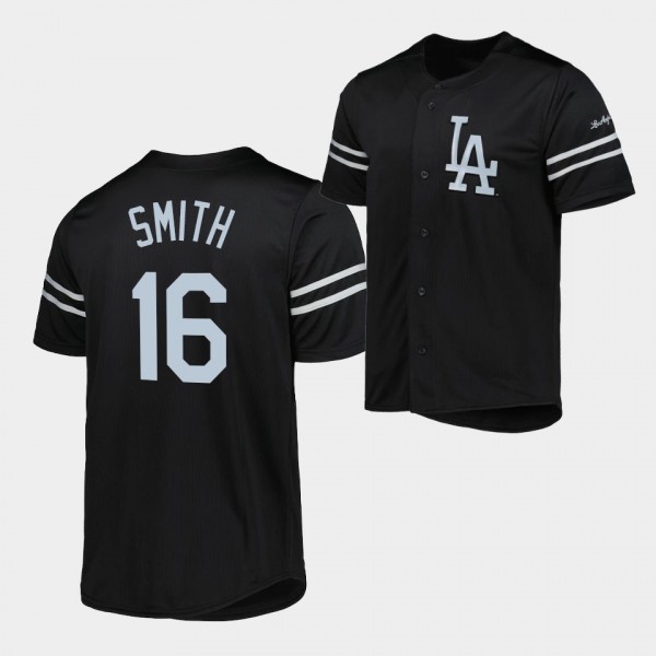 LA Dodgers Will Smith #16 Black Fashion Stitches J...