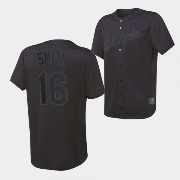 LA Dodgers Will Smith #16 Black Replica Triple Bla...
