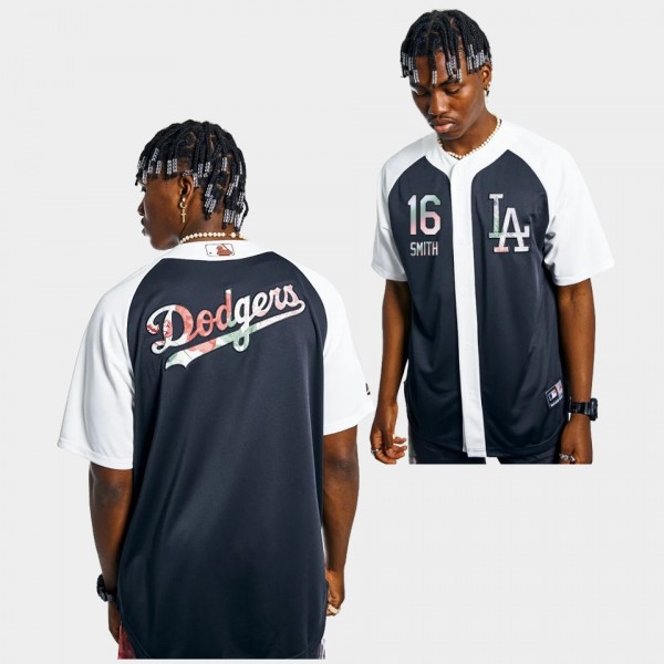 LA Dodgers Will Smith #16 Navy Digi Floral Jersey