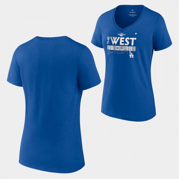 Women's Los Angeles Dodgers # Locker Room 2022 NL West Division Champions V-Neck T-Shirt