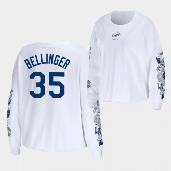 Women's LA Dodgers #35 Cody Bellinger Celebration ...