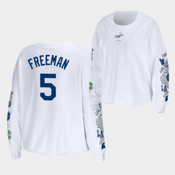 Women's LA Dodgers #5 Freddie Freeman Celebration ...