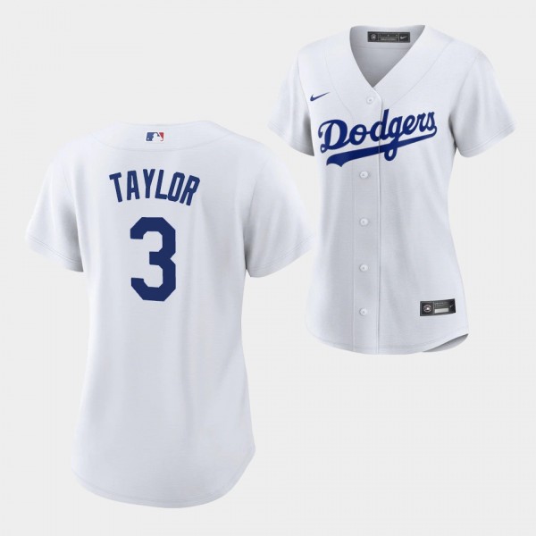 Los Angeles Dodgers Chris Taylor #3 Chris Taylor White Replica Home Women's Jersey