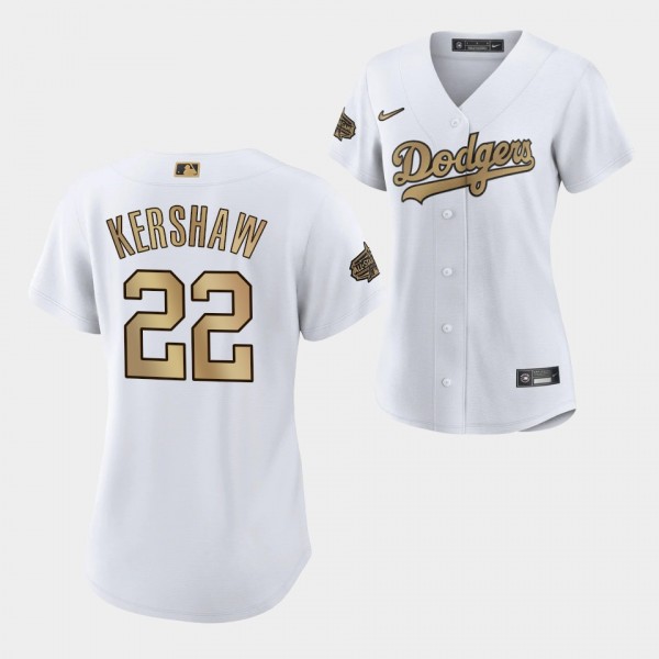 2022 MLB All-Star Game Clayton Kershaw #22 Los Angeles Dodgers White Replica Jersey - Women's
