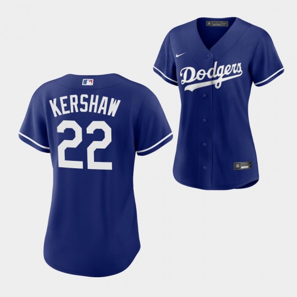 Women's Los Angeles Dodgers 22 Clayton Kershaw Rep...