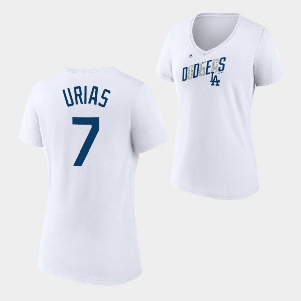 Women's Dodgers #7 Julio Urias Second Wind White T...